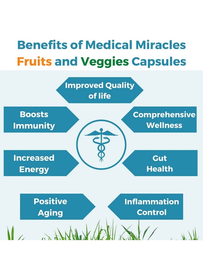 Medical Miracles New Fruit And Vegetable Supplements 90 Veggie And 90 Fruit Capsules (180 Total Capsules) Made With Whole Food Superfoods 17 Veggies And 17 Fruits Made In The Usa - Image 5