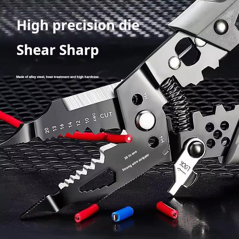 Stockyhut Stockyhut Wire Stripping Pliers Multifunctional 28in1 Powerful Wire Stripping Pliers Special Tools Stripper Professional Hardware Tool  - Image 4