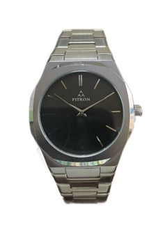 Fitron Men's Silver Wrist Watch with Black Dial  - Image 1