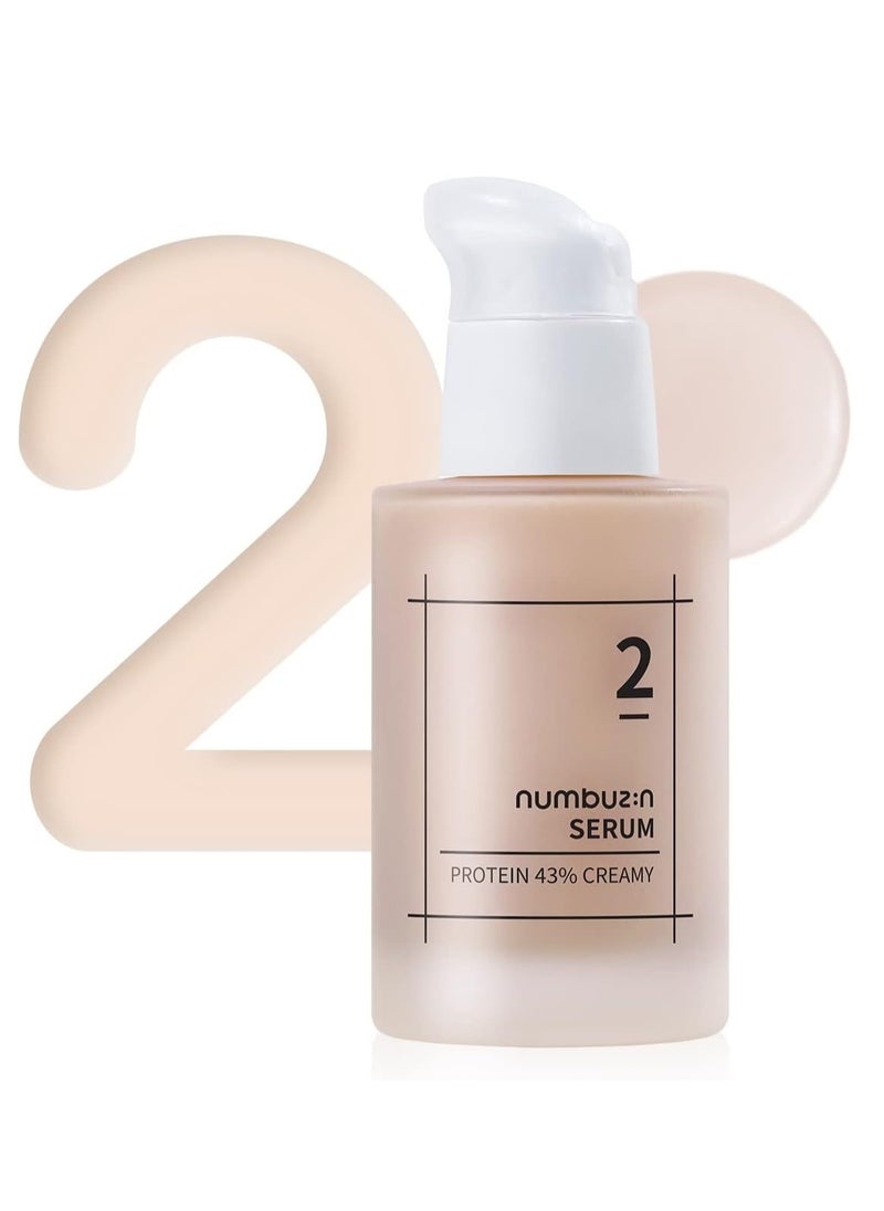 numbuzin Nimbusden Creamy Serum 43% Protein No. 2 Essential Protein Complex Oat Protein Ceramide, Panthenol Strengthens Skin Barrier Tightens Sagging Skin Korean Skin Care for Face, 1.76 fl oz  - Image 1