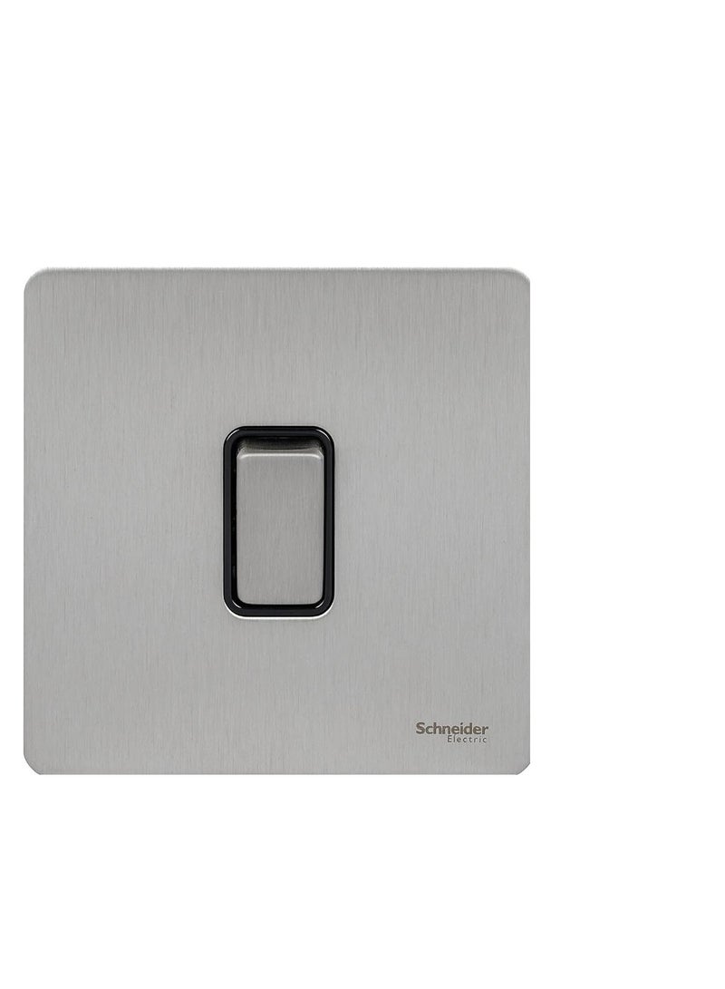 Schneider Ultimate Brushed Stainless Steel 16AX 1G 2W Switch