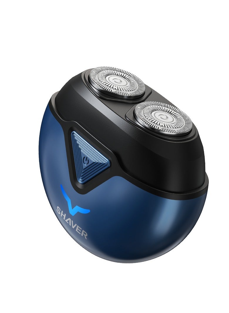 CityRiya-Long Mini Dual-Head Electric Shaver, Portable Electric Razor for Men, Pocket Size Washable Double Head, Rechargeable Waterproof Shaver for Home, Car, Travel（T1-Blue） - Image 1