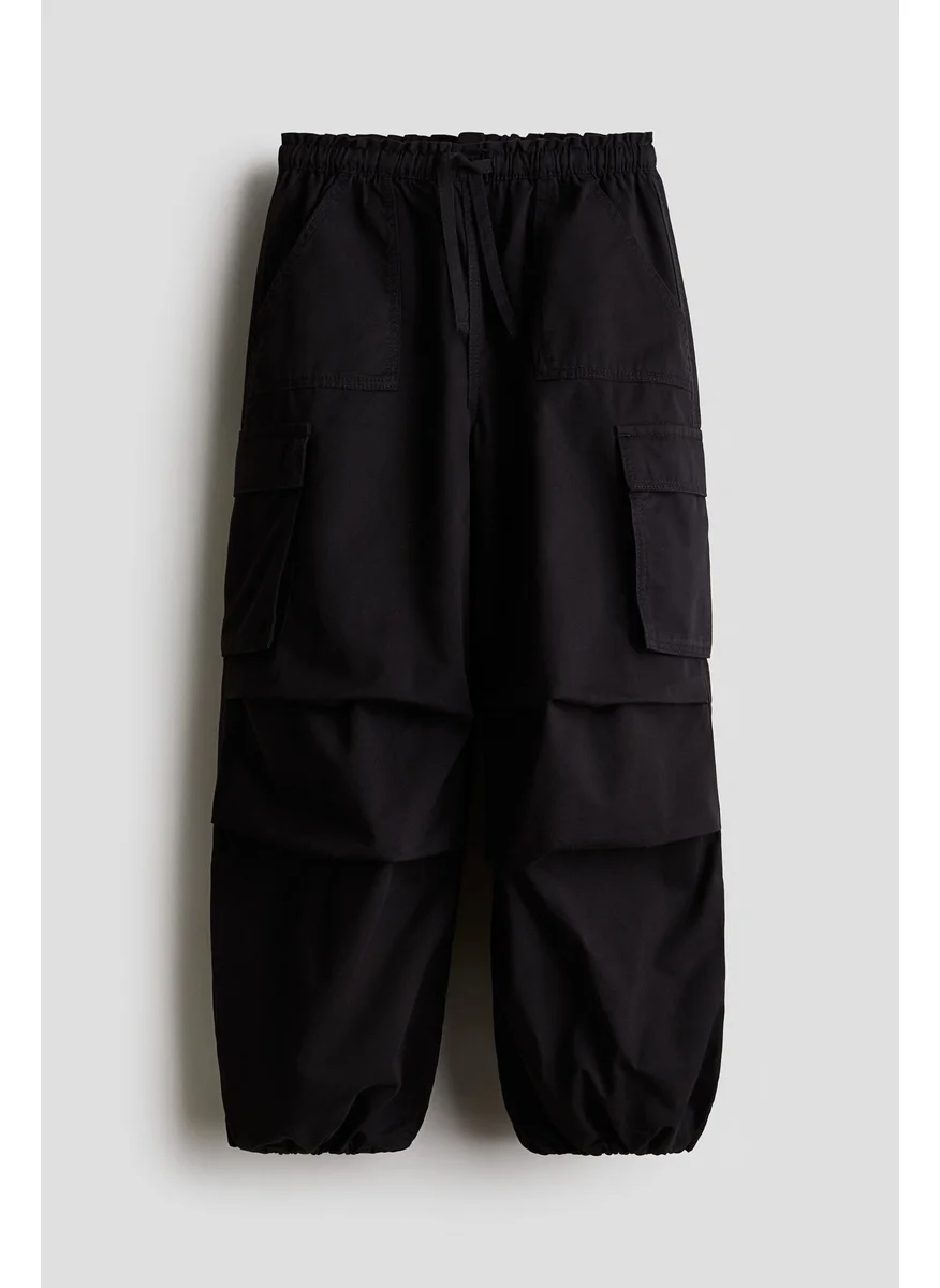 H&M Cotton Twill Parachute Trousers