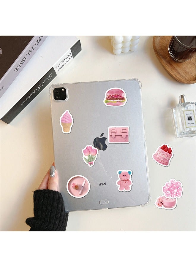 50-Piece Pink Life Girl's Heart Cartoon Stickers Vinyl Aesthetic Sticker Laptop Stickers for Skateboard Guitar Travel Case Graffiti Sticker Door Luggage Car Bike Bicycle for Kids Teens Girls Adults  - Image 4