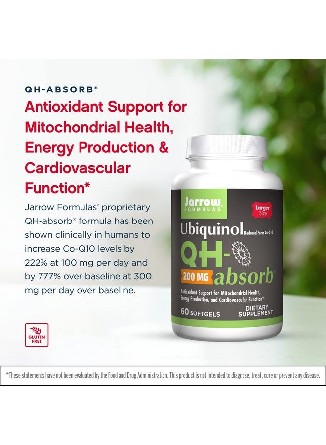 jarrow formulas Qh Absorb 200 Mg 60 Softgels High Absorption Co Q10 Active Antioxidant Form Of Co Q10 Supports Mitochondrial Energy Production And Cardiovascular Health 60 Servings - Image 4