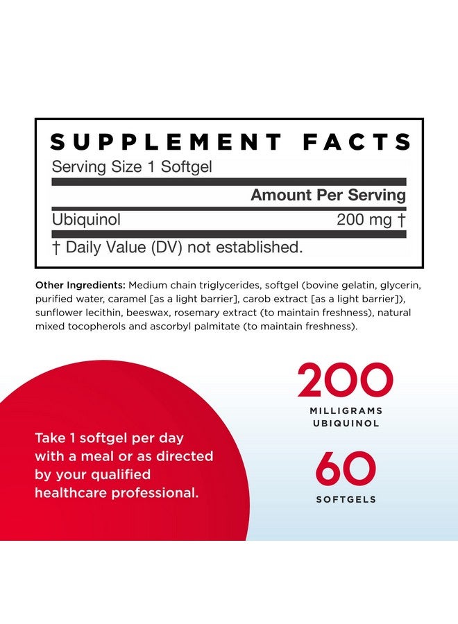 jarrow formulas Qh Absorb 200 Mg 60 Softgels High Absorption Co Q10 Active Antioxidant Form Of Co Q10 Supports Mitochondrial Energy Production And Cardiovascular Health 60 Servings - Image 3