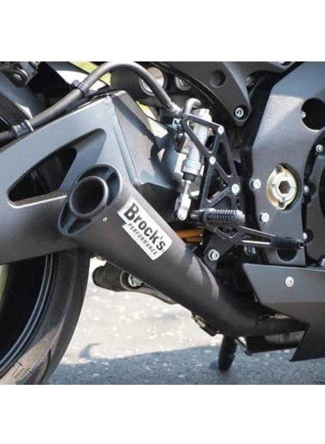 Matte Black Motorcycle Exhaust Pipe with Carbon Fiber End Cap - Image 5