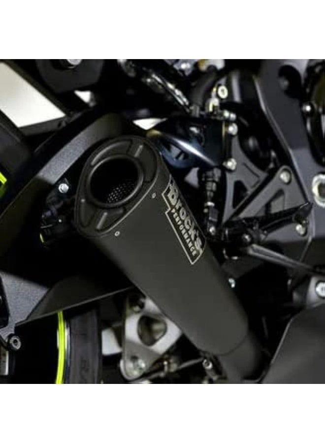 Matte Black Motorcycle Exhaust Pipe with Carbon Fiber End Cap - Image 3