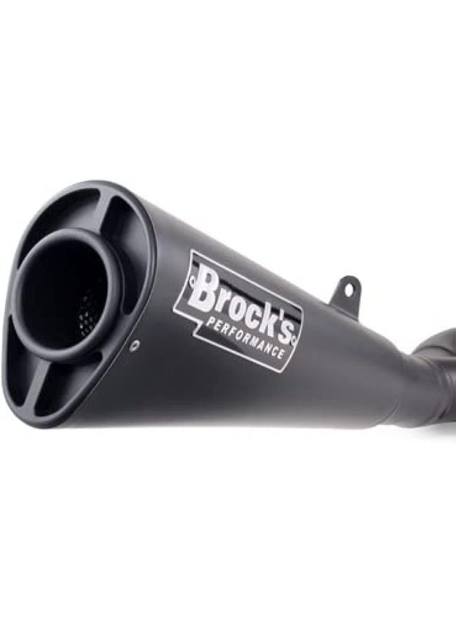 Matte Black Motorcycle Exhaust Pipe with Carbon Fiber End Cap - Image 1