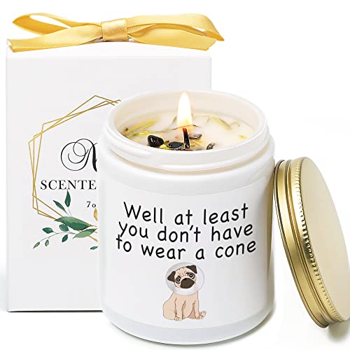KORMMCO Get Well Soon Gifts for Women, Feel Better After Surgery Gifts for Sick Women, Her, Friends, Vanilla Lavender Scented Candles with Crystal (Cone) - Image 1