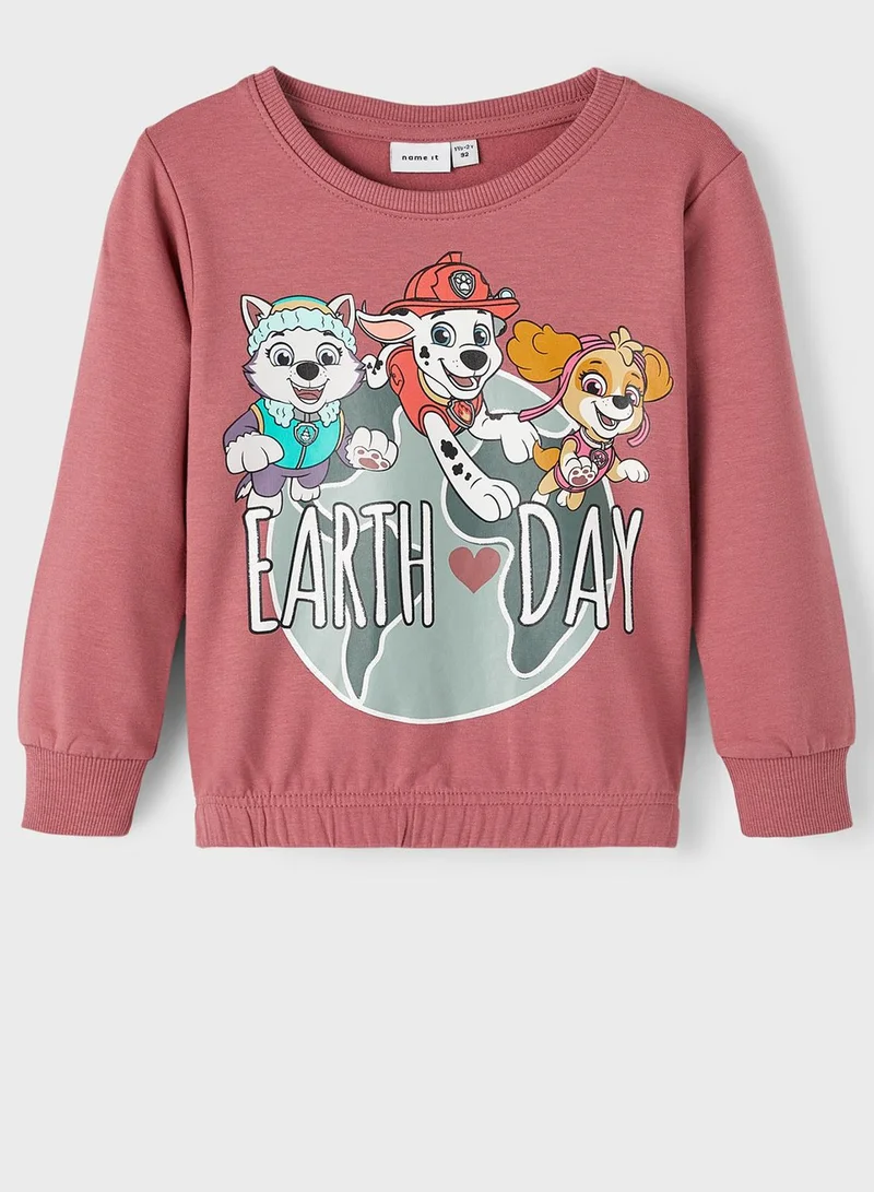 NAME IT Kids Paw Patrol Earth Day Sweatshirt