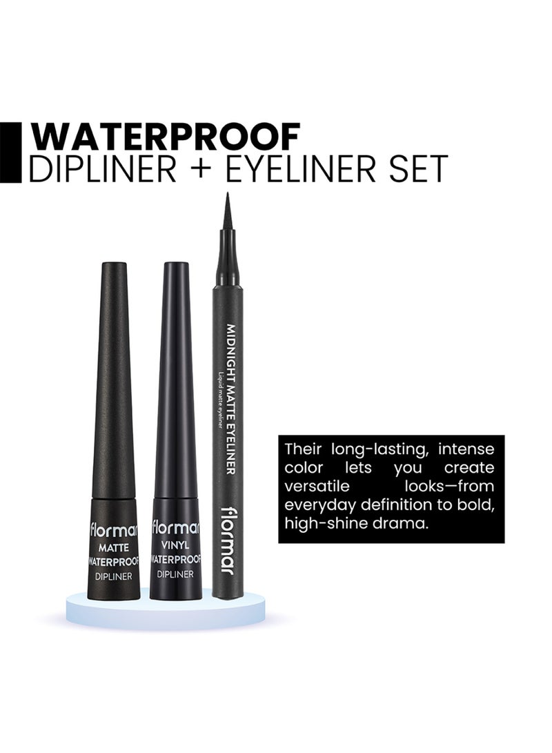flormar 2 Waterproof Dipliner + 1  Matt Eyeliner - Image 3