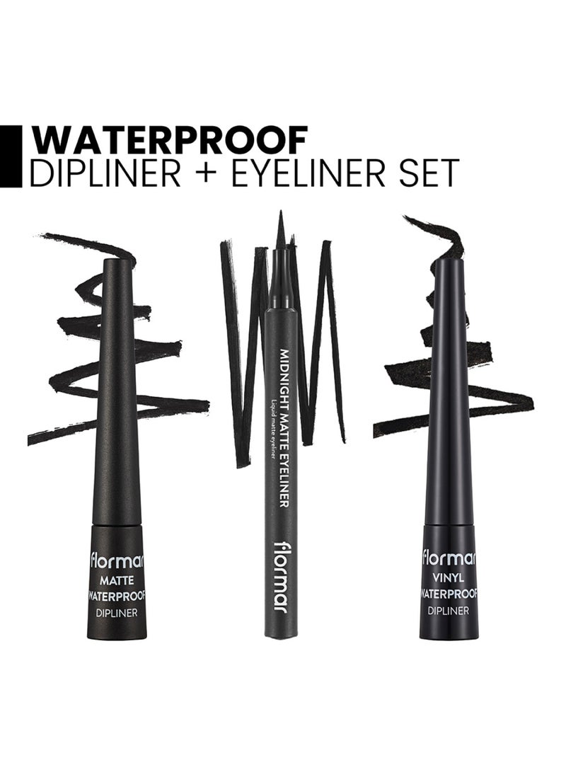 flormar 2 Waterproof Dipliner + 1  Matt Eyeliner - Image 2