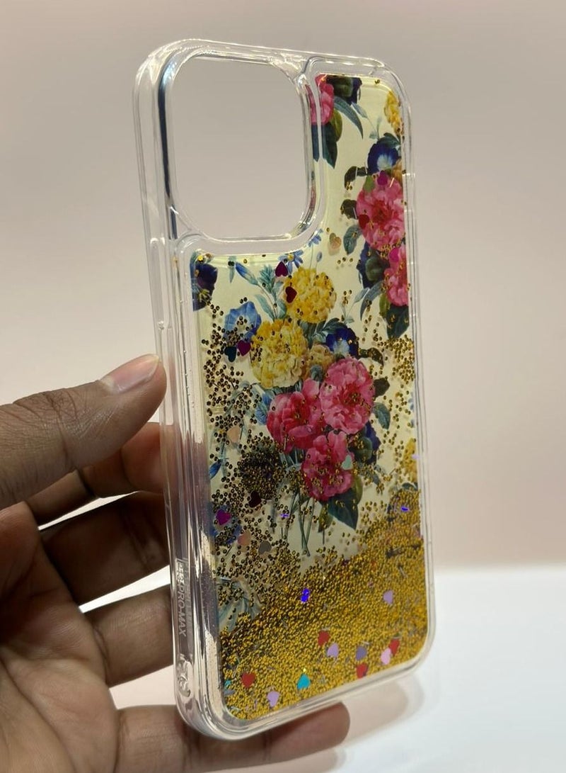 ipefet iphone 13 pro max back cover for girls and women gold colour - Image 1