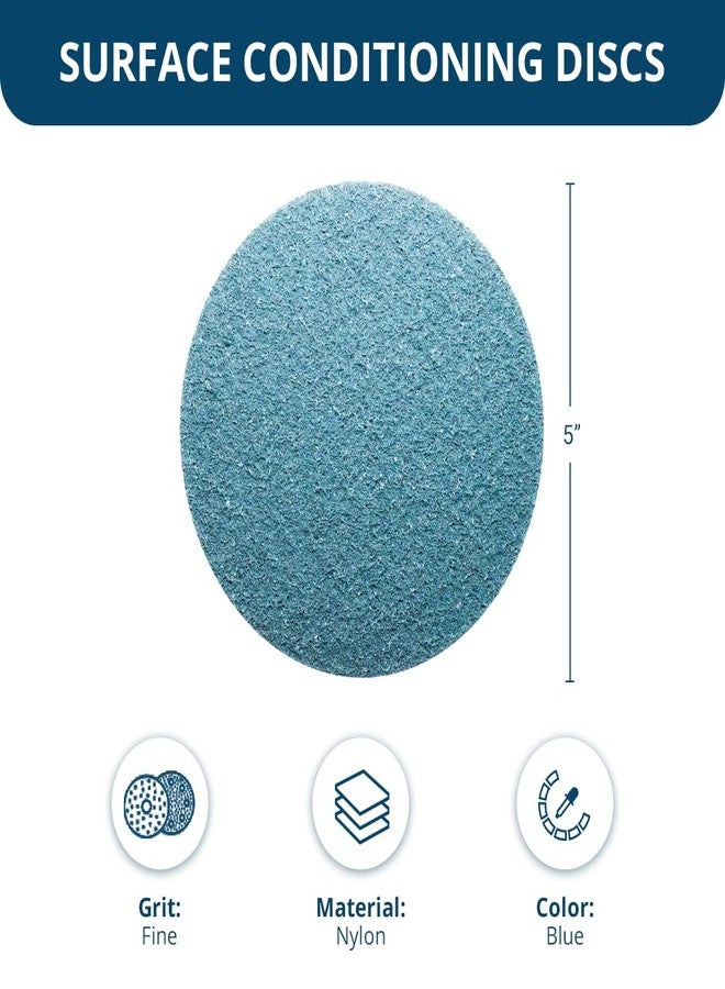 كاشطة القياس أقراص Benchmark Abrasives غير منسوجة مقاس 5 بوصات لتكييف الأسطح وإزالة الطلاء والصنفرة والتلميع وإزالة النتوءات وتنظيف المطحنة الزاوية (عبوة من 10 أقراص) - (أزرق - ناعم) - Image 5