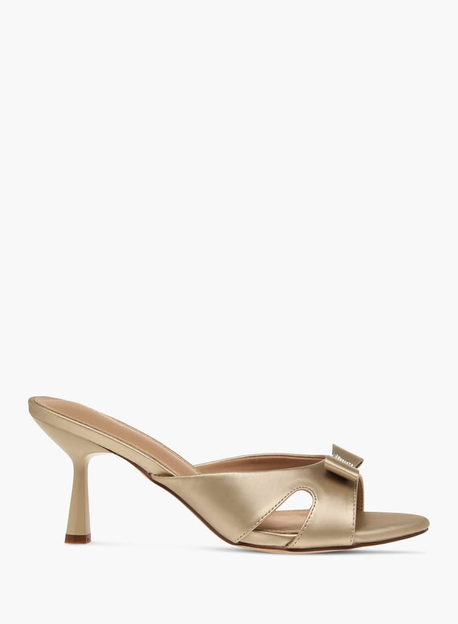 Flora Bella By Shoexpress Womens Bow Accent Slip-On Sandals With Stiletto Heels  - Image 3