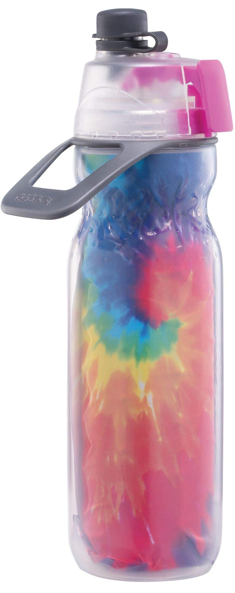 O2COOL Mist 'N Sip Misting Water Bottle 2-in-1 Mist And Sip Function With No Leak Pull Top Spout Reusable Sports Water Bottle - 20 oz (Tie Dye/Celestial Purple) - Image 3