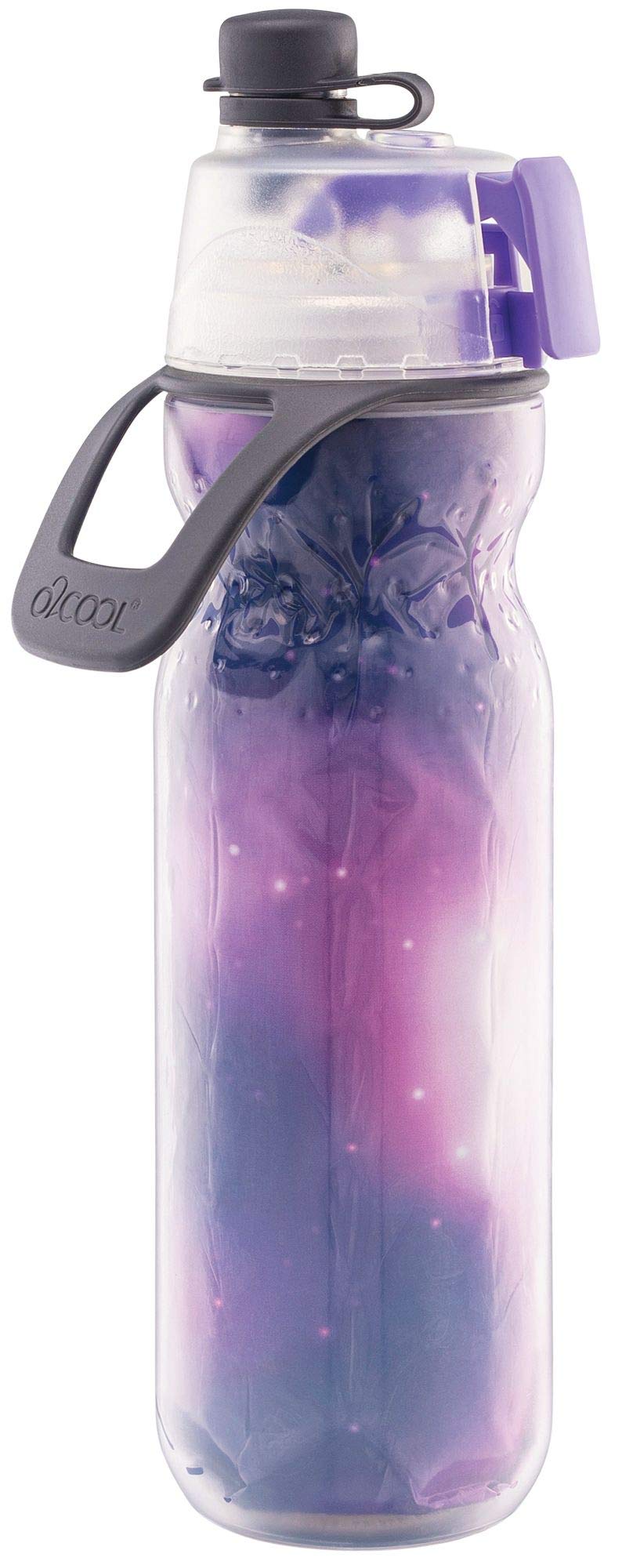 O2COOL Mist 'N Sip Misting Water Bottle 2-in-1 Mist And Sip Function With No Leak Pull Top Spout Reusable Sports Water Bottle - 20 oz (Tie Dye/Celestial Purple) - Image 2