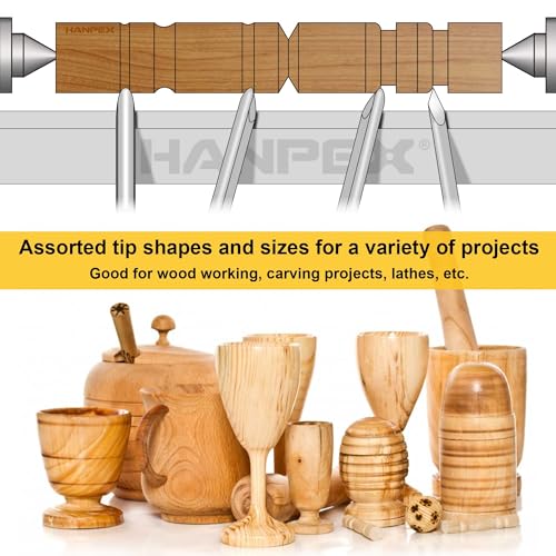 Hanpex 8 Piece Heavy Duty Wood Turning Chisel Set, Lathe Chisel Cutting Tools, (3) Gouge (1) Round Nose (1) Spear Point (2) Skew and (1) Parting Tools for Beginner to Professional - Image 2