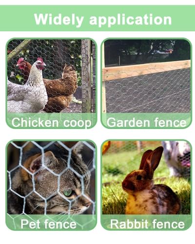 vensovo Galvanized Chicken Wire Mesh - Garden Animal Barrier Fence, 0.8 inch Mesh Fence for Pet,Rabbit,Poultry(13.7"×157") - Image 5