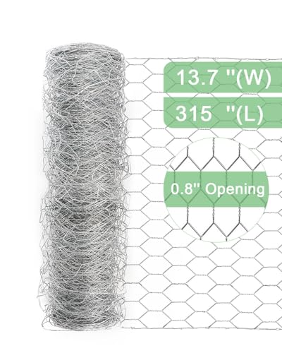 vensovo Galvanized Chicken Wire Mesh - Garden Animal Barrier Fence, 0.8 inch Mesh Fence for Pet,Rabbit,Poultry(13.7"×157") - Image 2