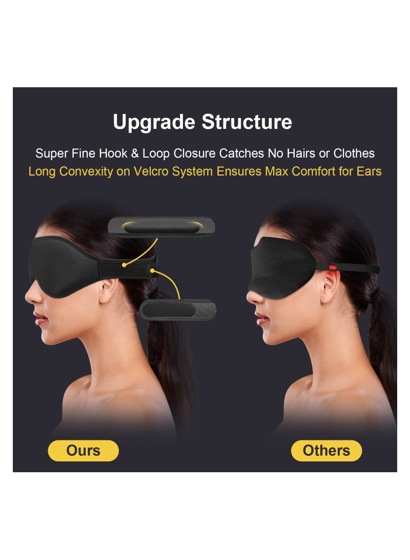 SYOSI, 3D Contoured Sleeping Eye Mask for Light Blocking, Comfortable Adjustable Protector Sleep Mask for Travel Yoga with 2 Box Earplug - Image 5