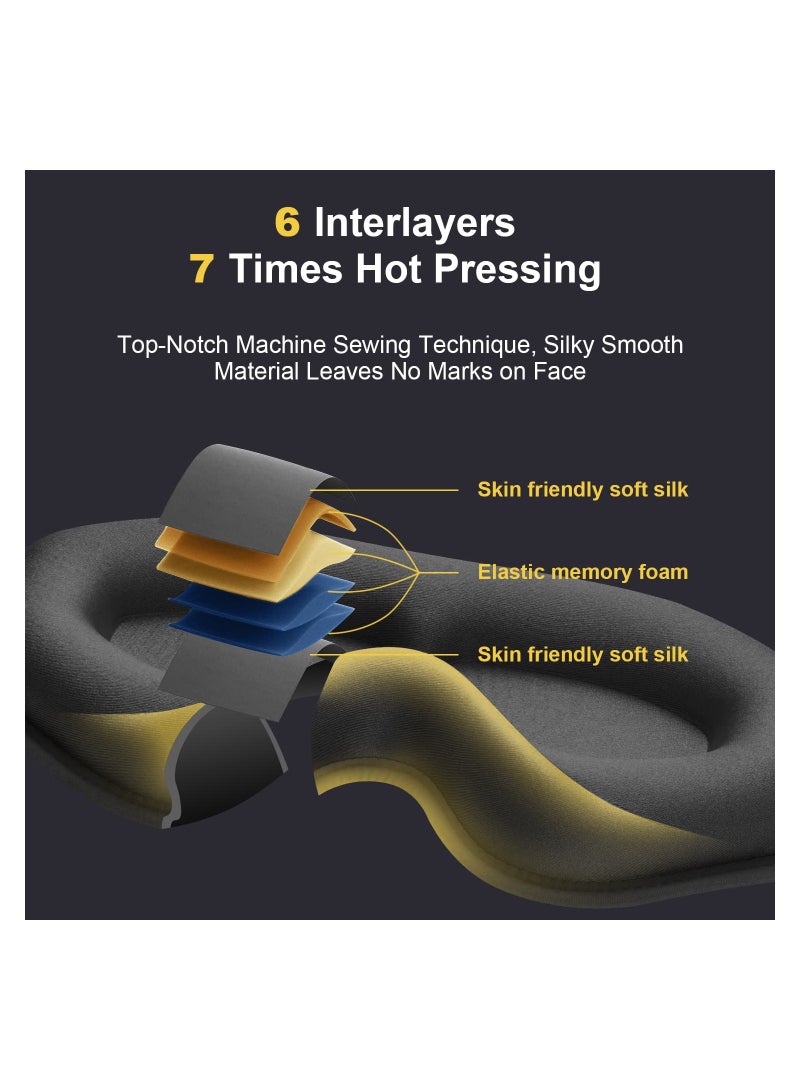 SYOSI, 3D Contoured Sleeping Eye Mask for Light Blocking, Comfortable Adjustable Protector Sleep Mask for Travel Yoga with 2 Box Earplug - Image 3