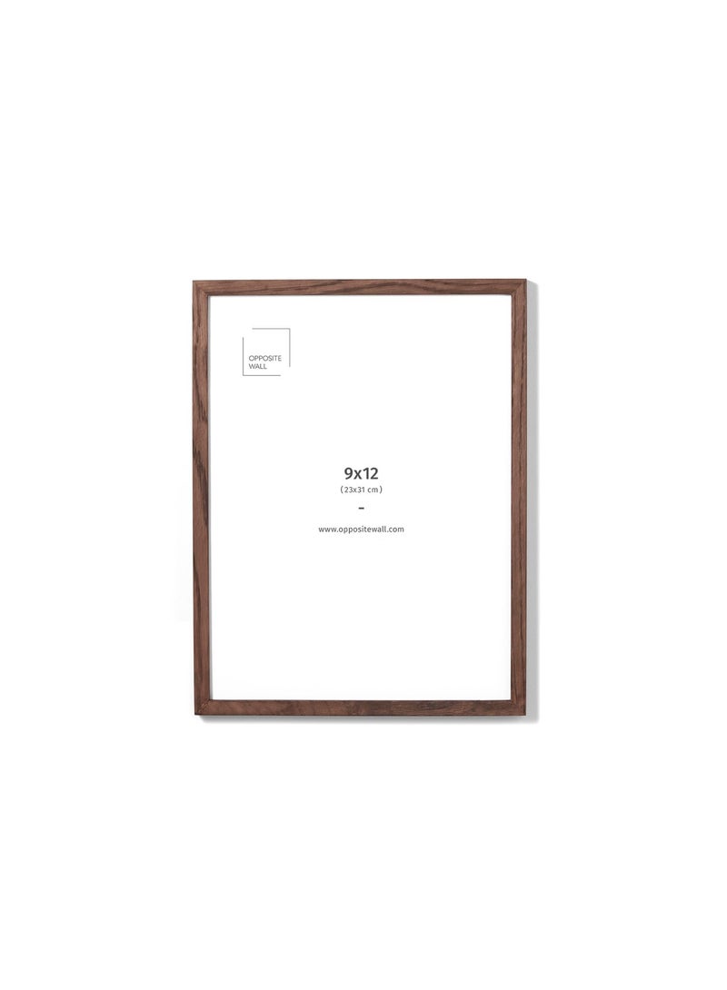 Opposite Wall - 9x12 in - Dark Oak Wood Picture Frame - Lightweight  Versatile & Shatterproof - Wall Hanging Poster or Photo Frame - Wall Decor for Office  Gallery & Home - Image 1