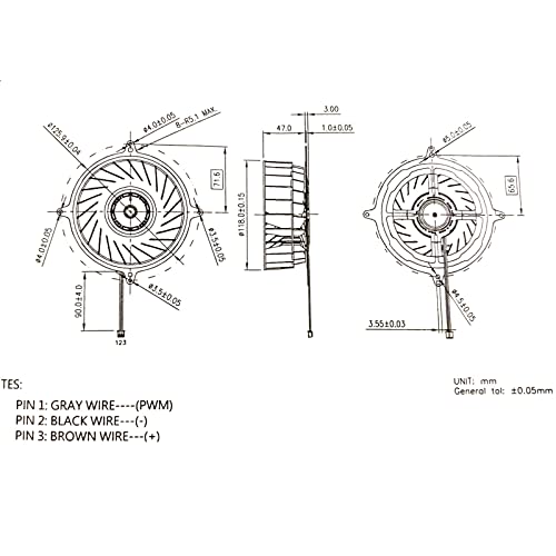 TRADOCK Internal CPU Cooling Fan Replacement for Sony PlayStation 5 PS5 23 Blades Fan 17 Blades Fan Cooler PS5 CPU Cooling Fan CFI-1215A CFI-1215B CFI-1202A CFI-1202B CFI-1216A CFI-1216B CFI-1218A CFI-1218B - Image 5