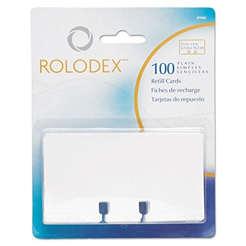 Rolodex إعادة تعبئة ملفات بطاقات رولودكس®، بدون خطوط، 2 1/4" × 4"، أبيض، عبوة من 100 - Image 1