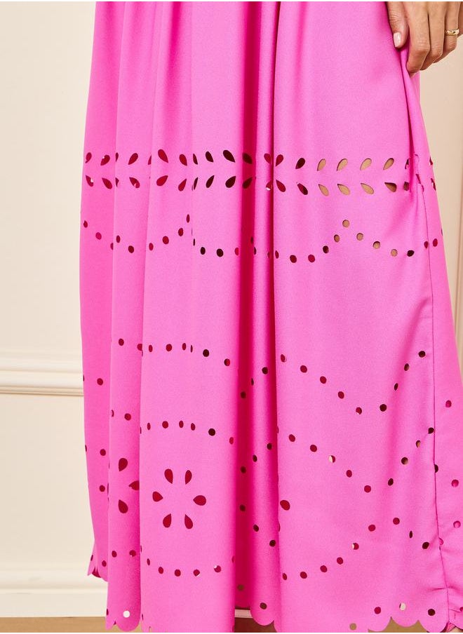 Styli - One Shoulder Laser Cut Out Detail Maxi Dress - Image 1