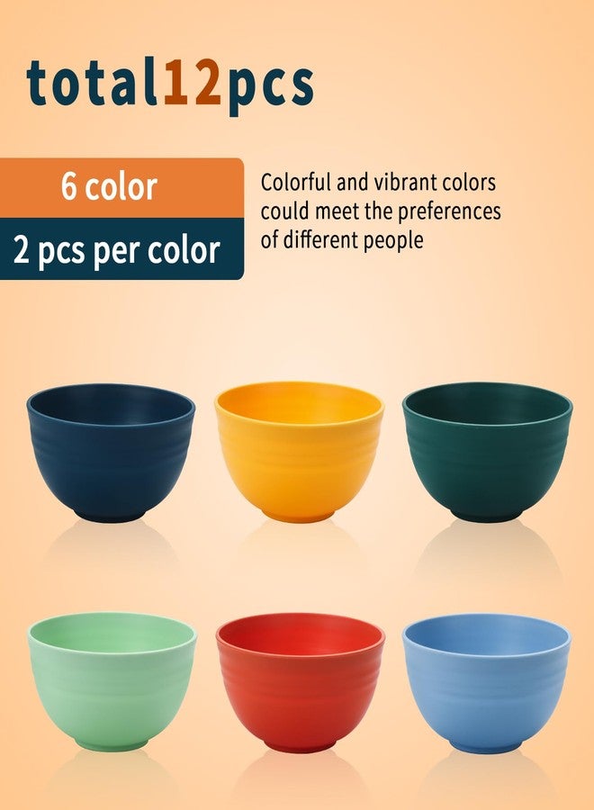 Lazycorner 12 Pcs Wheat Straw Cereal Bowls 26 Oz Wheat Straw Bowls Set Reusable Plastic Bowls for Soup Microwave & Dishwasher Safe Soup and Salad Bowls - Image 3