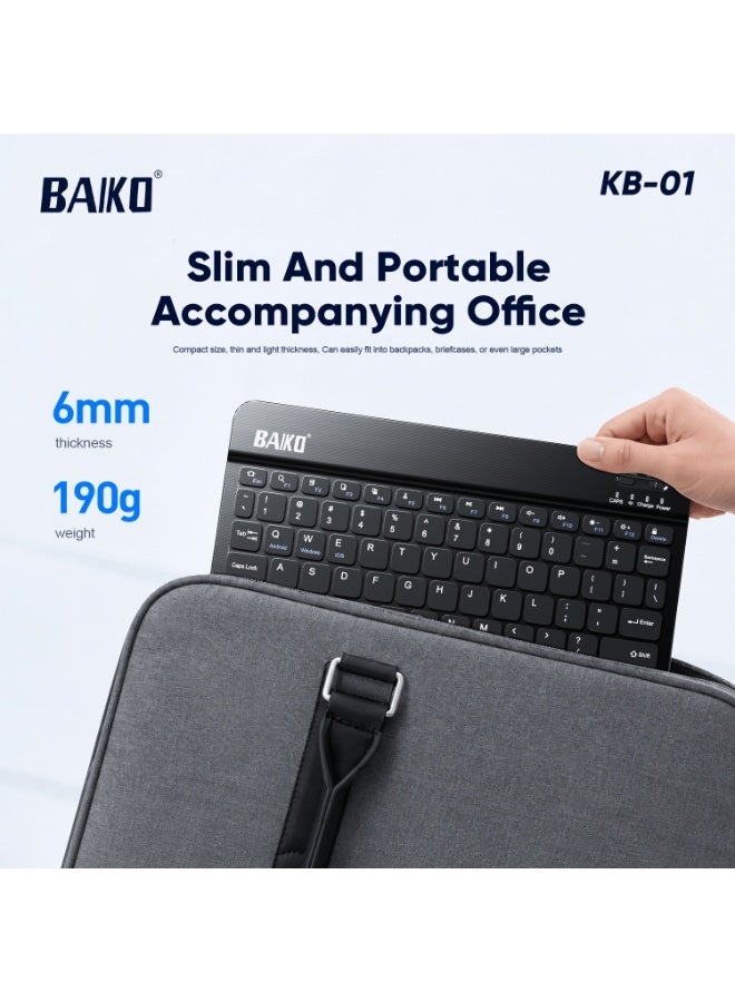 BAIKO Wireless Bluetooth Keyboard with Backlight, Rechargeable Portable Keyboard, GFSK Stable Connection for Tablets, Smartphones, Laptops & iPad - Image 3