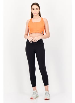 New Balance Women Brand Logo Lightly Padded Sports Bra, Orange  - Image 4