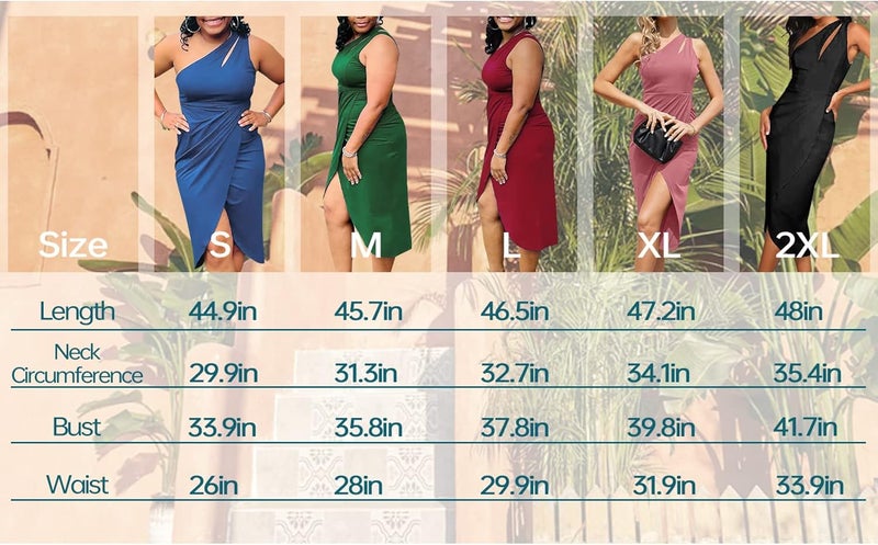 ANGRER Cocktail Dresses Elegant One Shoulder Sleeveless Sexy Wrap Dress, Wedding Guest Dresses for Women - Image 5