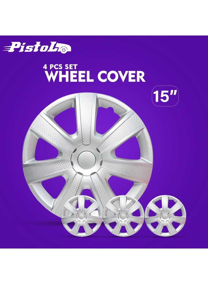 Generic Universal Snap On Rings Wheel Cover Pistol WJ-5085 A 15 with 15 Inch Wheel Hubcaps Set of 4 Pcs Automotive Hub Wheel Cap  - Image 4
