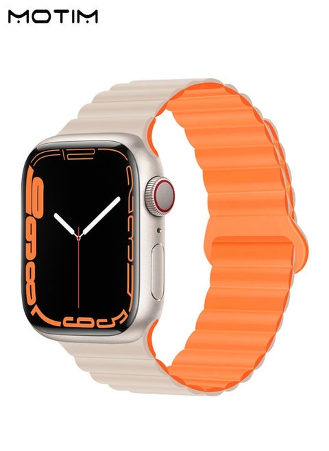 Apple Watch Band Magnetic Buckle Strap, 49mm 45mm 44mm 42mm, Soft Silicone Replacement Strap Loop Bracelet, Reversible Loop Strap for iWatch Series 10/9/8/7/6/5/4/3/2/1/SE