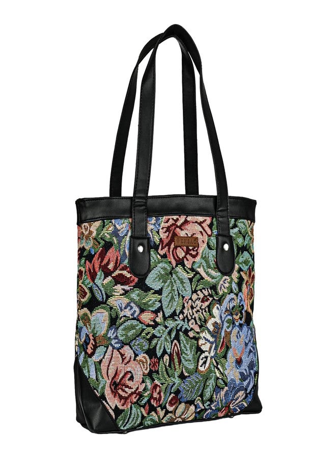 ENSAC Premium Cotton Tote Bag for Women, Stylish Handbag for women with Zip Closure | Fit for Office Bag, College, Travel Use | Handcrafted in India - Image 1