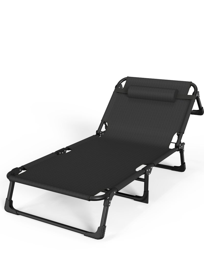 Generic Lightweight, portable and comfortable outdoor folding soft bed, suitable for indoor and outdoor camping, company lunch break, outdoor outing. 190*75*30CM  - Image 1