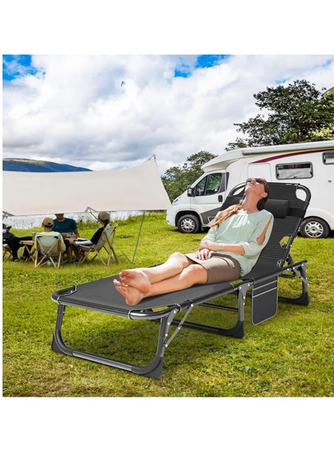 Generic Lightweight, portable and comfortable outdoor folding soft bed, suitable for indoor and outdoor camping, company lunch break, outdoor outing. 190*75*30CM  - Image 5