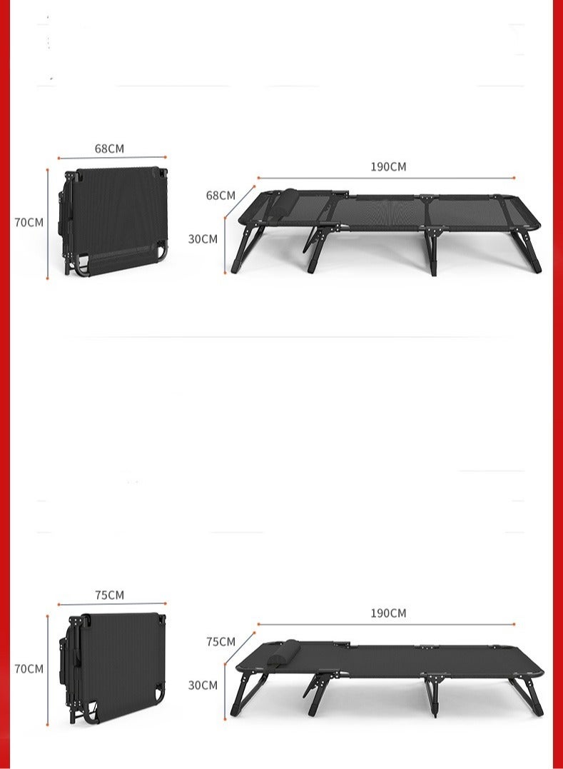 Generic Lightweight, portable and comfortable outdoor folding soft bed, suitable for indoor and outdoor camping, company lunch break, outdoor outing. 190*75*30CM  - Image 2