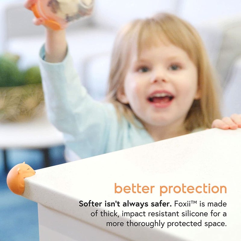 Quark Foxii Table Corner Protectors - Thick, Impact-Resistant Silicone - Cute Baby Proofing Corner Bumpers for Furniture - Easy to Remove with 3M Adhesive - 4 x Table Corner Guards - Image 4
