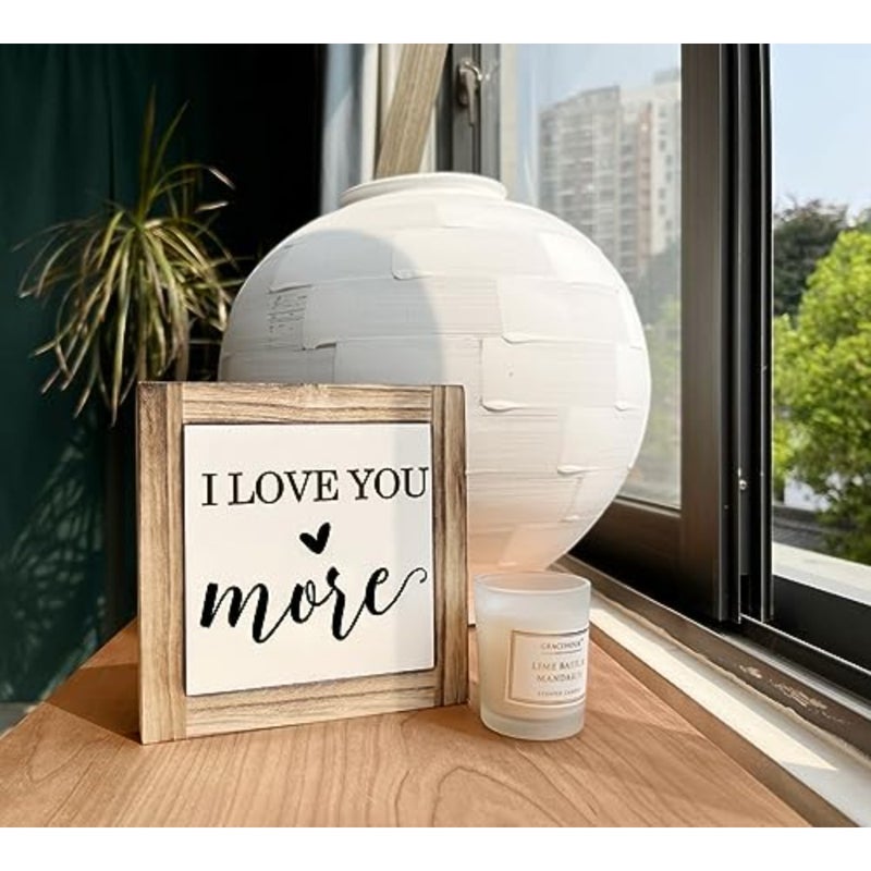 Inspirational Wood Signs, Box Wood Plaques Desk Décor, Love Sign, Tabletop Decor, Nursery Wood Decoration for Shelf, Room Decor, Couple Bedroom Decor, Gift for Husband Wife, I Love You More Sign - Image 4