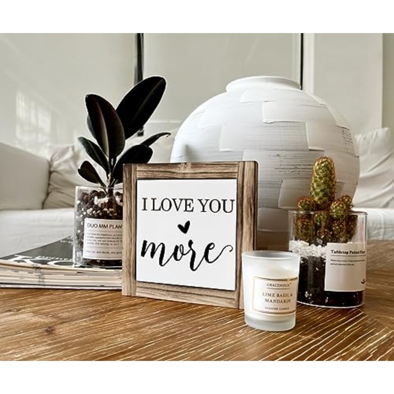 Inspirational Wood Signs, Box Wood Plaques Desk Décor, Love Sign, Tabletop Decor, Nursery Wood Decoration for Shelf, Room Decor, Couple Bedroom Decor, Gift for Husband Wife, I Love You More Sign - Image 5