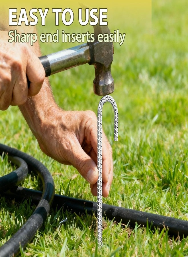 Sprigra Rebar Stakes 12 Inch 8pcs, J Hook 5/16 Inch Diameter Heavy-Duty Metal Tent Pegs, Rebar Spikes Steel Ground Anchors for Camping Tents, Trampoline, Yard Fencing, Soccer Fields - Image 5