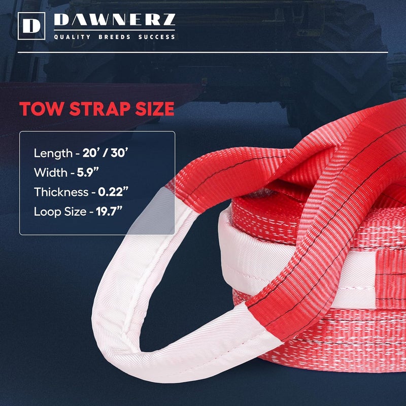 Dawnerz Heavy Duty Tow Strap 85000 lbs 30ft - Recovery Towing Rope for Trucks and Buses - Image 3