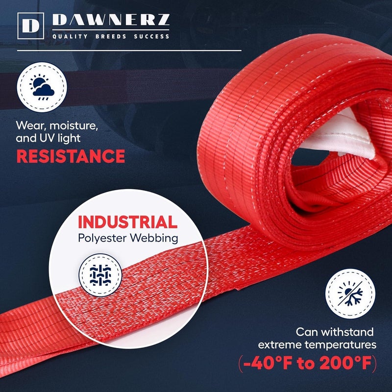 Dawnerz Heavy Duty Tow Strap 85000 lbs 30ft - Recovery Towing Rope for Trucks and Buses - Image 4