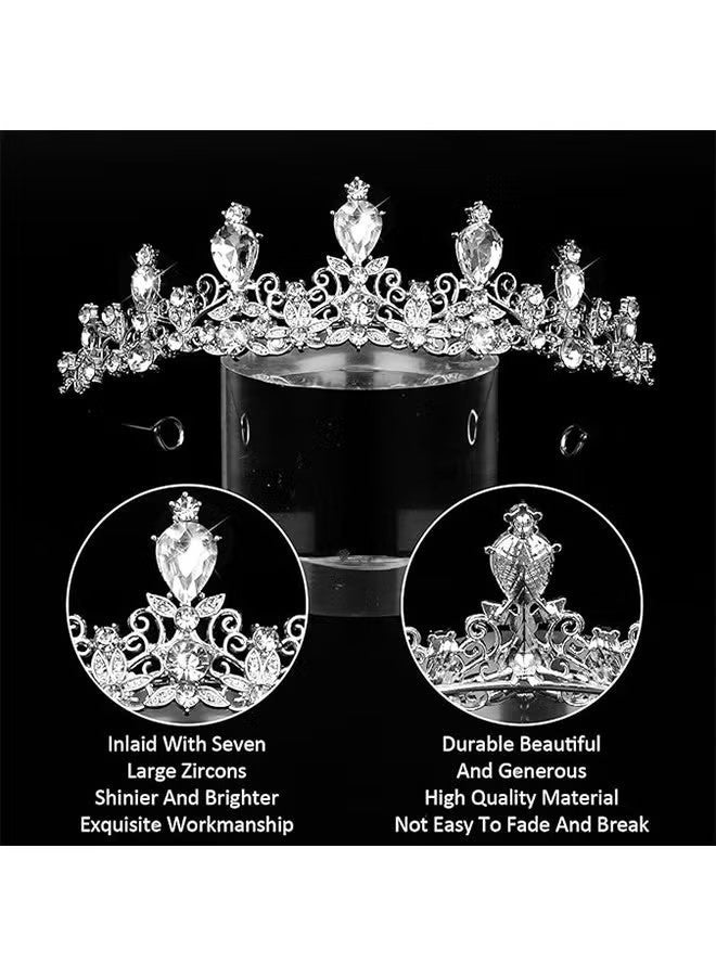 Tiara And Crown For Women Girls Sliver Princess Crowns Rhinestone Fairy Metal Headband Crystal Tiaras For Wedding Bridal Birthday Party Costume Prom Hair Accessories - Image 2