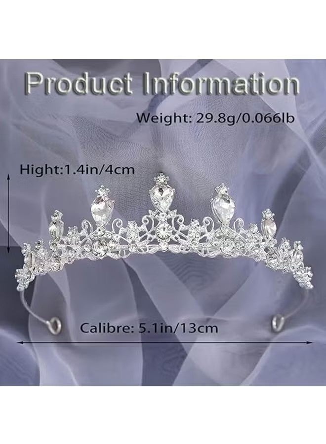 Tiara And Crown For Women Girls Sliver Princess Crowns Rhinestone Fairy Metal Headband Crystal Tiaras For Wedding Bridal Birthday Party Costume Prom Hair Accessories - Image 3