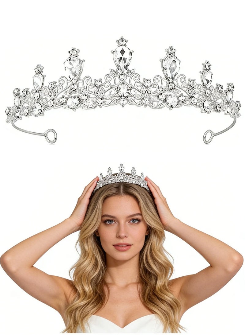 Tiara And Crown For Women Girls Sliver Princess Crowns Rhinestone Fairy Metal Headband Crystal Tiaras For Wedding Bridal Birthday Party Costume Prom Hair Accessories - Image 1